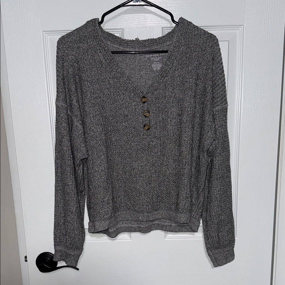American Eagle Outfitters Charcoal Knit Pullover